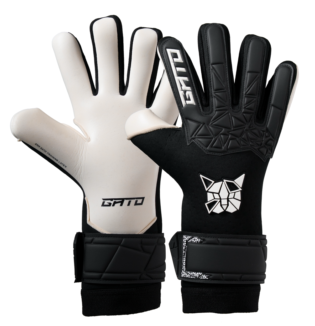 GATO Classic Training goalkeeper gloves, black pair showing palm and backhand