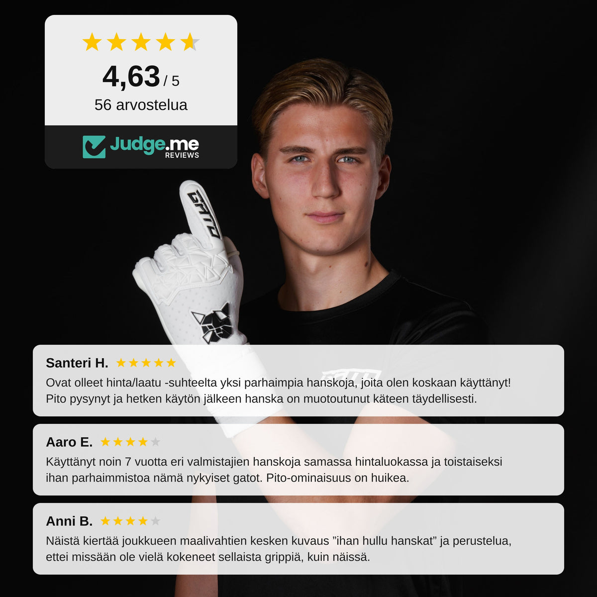 GATO customer reviews on Judge.me, goalkeeper in Classic Match gloves